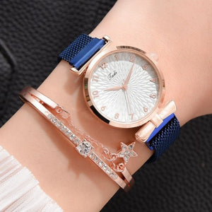 Luxury Magnetic Quartz Bracelet Watch Set