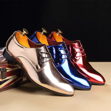 Load image into Gallery viewer, Men&#39;s Metallic Pointed Toe Shoes
