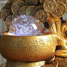 Load image into Gallery viewer, Feng Shui Gold Money Tree Water Fountain
