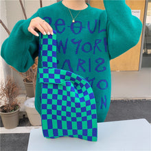 Load image into Gallery viewer, Knitting Plaid Print Unisex Shopping Handbag
