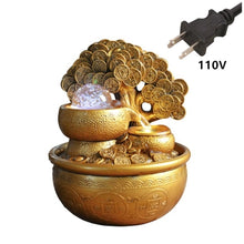 Load image into Gallery viewer, Feng Shui Gold Money Tree Water Fountain
