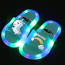 Load image into Gallery viewer, Children‘s Cartoon Animals Prints Light up Slippers
