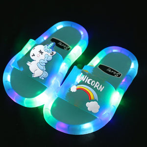 Children‘s Cartoon Animals Prints Light up Slippers