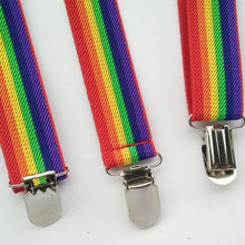 Load image into Gallery viewer, Colorful Stripes Rainbow Suspenders
