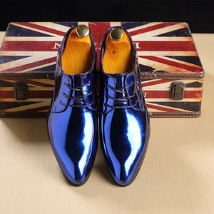 Men's Metallic Pointed Toe Shoes