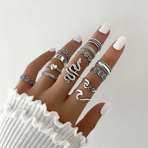 Retro Boho Rings Set