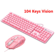 Load image into Gallery viewer, Cute Pink Wired Keyboard and Mouse Set
