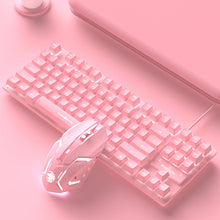 Load image into Gallery viewer, Cute Pink Wired Keyboard and Mouse Set
