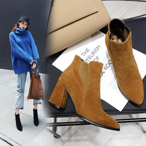 Faux Suede Ankle Boots