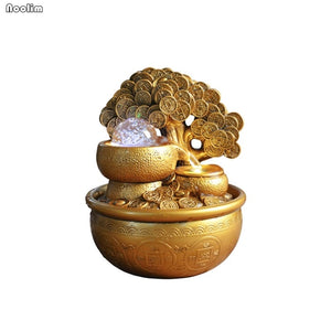 Feng Shui Gold Money Tree Water Fountain