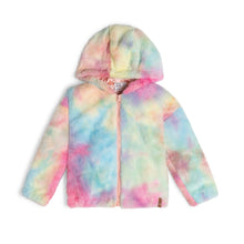 Load image into Gallery viewer, Little Girl&#39;s Hooded Rainbow Plush Jacket
