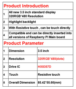 Raspberry Pi 3 Touch Screen Display 3.5 inch