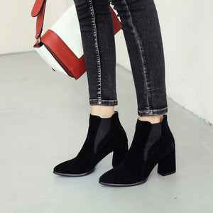 Faux Suede Ankle Boots