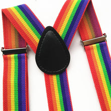 Load image into Gallery viewer, Colorful Stripes Rainbow Suspenders
