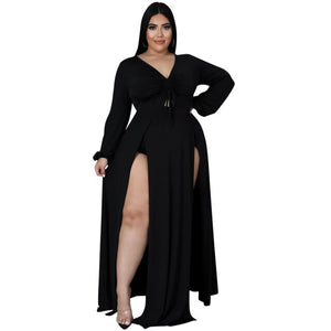 Plus Size Women's Long Sleeve Dress