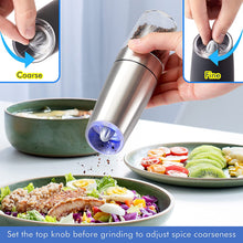 Load image into Gallery viewer, Electric Salt &amp; Pepper Mill Stainless Steel Set
