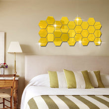 Load image into Gallery viewer, 12PCs/Set DIY 3D Hexagon Mirror Wall Sticker
