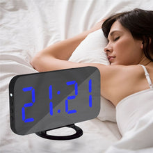 Load image into Gallery viewer, Digital LED Display Alarm Clock with 2 USB Output Ports
