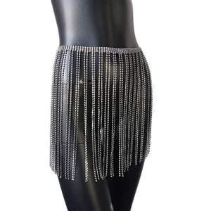 Long Diamond Tassel Mini Skirts