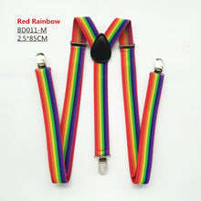 Load image into Gallery viewer, Colorful Stripes Rainbow Suspenders
