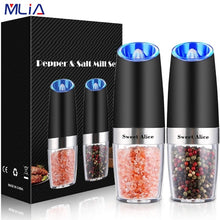 Load image into Gallery viewer, Electric Salt &amp; Pepper Mill Stainless Steel Set
