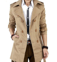 Load image into Gallery viewer, Men&#39;s Classic Double Breasted Trench Coat
