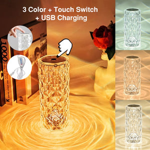 LED Crystal Table Lamp Projector