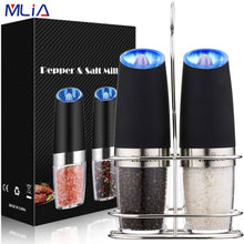 Load image into Gallery viewer, Electric Salt &amp; Pepper Mill Stainless Steel Set
